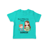 Happy Mother’s Day Mummy Baby T SHIRT Set – Cute Mom & Baby Outfit - TEAL - 0-5 Months Old (Chest 17")