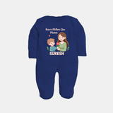 Happy Mother’s Day Mummy Baby Full body suit Set – Cute Mom & Baby Outfit - NAVY BLUE - New Born (Chest 7.5")