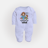 You’re My Hero Mom Baby Full body suit Set – Super Mom Theme Outfit - BABY BLUE - New Born (Chest 7.5")