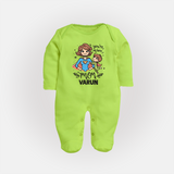 You’re My Hero Mom Baby Full body suit Set – Super Mom Theme Outfit - LIME GREEN - New Born (Chest 7.5")