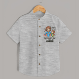 You’re My Hero Mom Baby SHIRT Set – Super Mom Theme Outfit - GREY - 0 - 6 Months Old (Chest 23")
