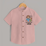 You’re My Hero Mom Baby SHIRT Set – Super Mom Theme Outfit - PEACH - 0 - 6 Months Old (Chest 23")