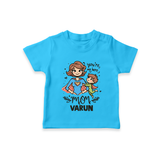 You’re My Hero Mom Baby T SHIRT Set – Super Mom Theme Outfit - SKY BLUE - 0-5 Months Old (Chest 17")