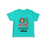 You’re My Hero Mom Baby T SHIRT Set – Super Mom Theme Outfit - TEAL - 0-5 Months Old (Chest 17")