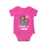 You’re My Hero Mom Baby ROMPER  – Super Mom Theme Outfit - HOT PINK - New Born (Chest 14")