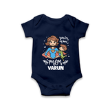 You’re My Hero Mom Baby ROMPER  – Super Mom Theme Outfit - NAVY BLUE - New Born (Chest 14")