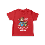 You’re My Hero Mom Baby T SHIRT Set – Super Mom Theme Outfit - RED - 0-5 Months Old (Chest 17")