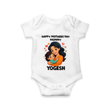 Happy Mother’s Day Mommy Baby ROMPER – Loving Mom Theme Outfit - WHITE - New Born (Chest 14")