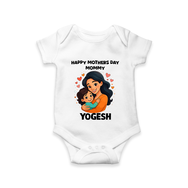Happy Mother’s Day Mommy Baby ROMPER – Loving Mom Theme Outfit - WHITE - New Born (Chest 14")