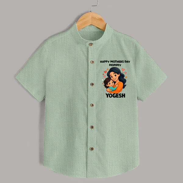 Happy Mother’s Day Mommy Baby SHIRT Set – Loving Mom Theme Outfit - MINT GREEN - 0 - 6 Months Old (Chest 23")
