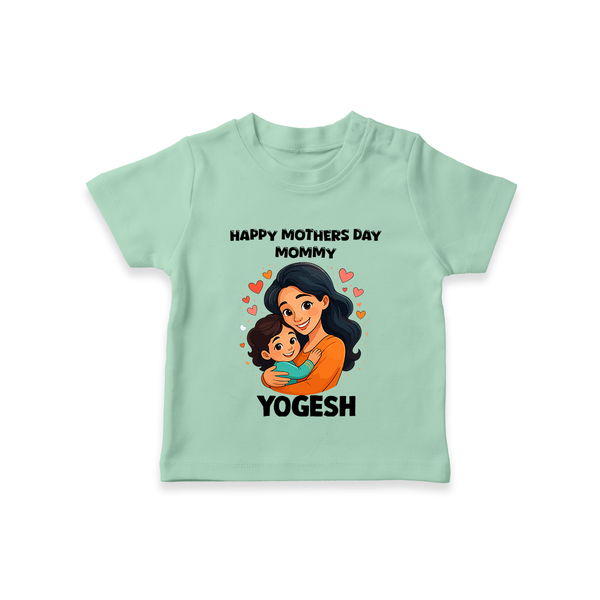 Happy Mother’s Day Mommy Baby T SHIRT Set – Loving Mom Theme Outfit - MINT GREEN - 0-5 Months Old (Chest 17")