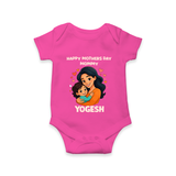 Happy Mother’s Day Mommy Baby ROMPER – Loving Mom Theme Outfit - HOT PINK - New Born (Chest 14")