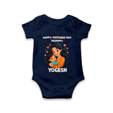 Happy Mother’s Day Mommy Baby ROMPER – Loving Mom Theme Outfit - NAVY BLUE - New Born (Chest 14")