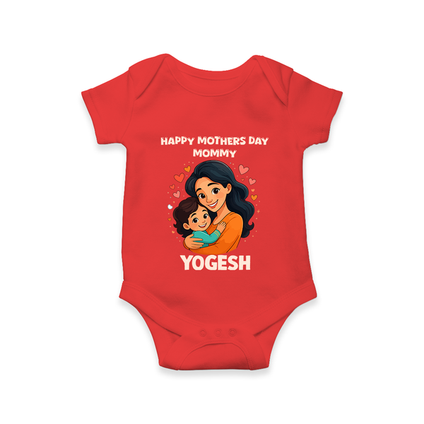 Happy Mother’s Day Mommy Baby ROMPER – Loving Mom Theme Outfit - RED - New Born (Chest 14")