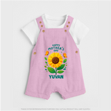 Happy Mother’s Day Baby BUTTON DUNGAREE Set – Sunflower Theme Outfit - BABY PINK - 0 - 5 Months Old (Chest 18")
