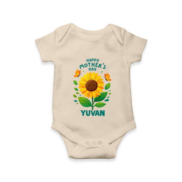 Happy Mother’s Day Baby ROMPER – Sunflower Theme Outfit - IVORY - New Born (Chest 14")