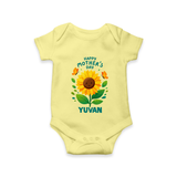 Happy Mother’s Day Baby ROMPER – Sunflower Theme Outfit - PASTEL YELLOW - New Born (Chest 14")