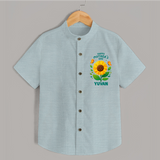 Happy Mother’s Day Baby SHIRT Set – Sunflower Theme Outfit - ARCTIC BLUE - 0 - 6 Months Old (Chest 23")
