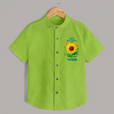 Happy Mother’s Day Baby SHIRT Set – Sunflower Theme Outfit - LIME GREEN - 0 - 6 Months Old (Chest 23")