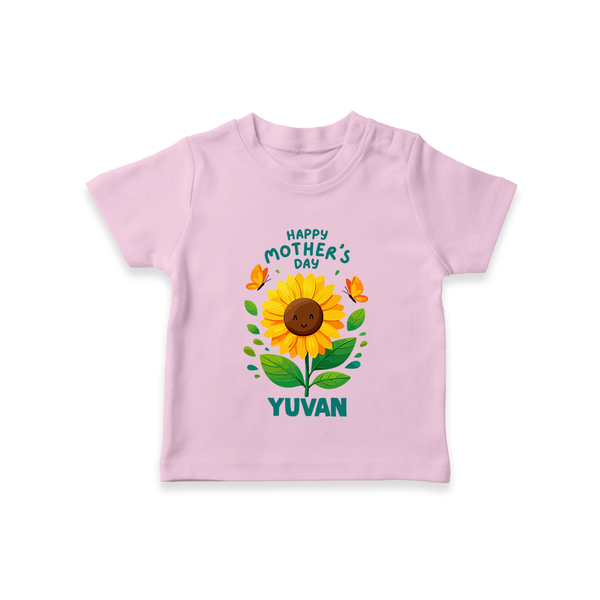 Happy Mother’s Day Baby T SHIRT Set – Sunflower Theme Outfit - BABY PINK - 0-5 Months Old (Chest 17")
