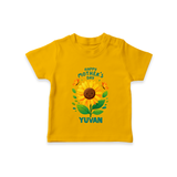 Happy Mother’s Day Baby T SHIRT Set – Sunflower Theme Outfit - CHROME YELLOW - 0-5 Months Old (Chest 17")