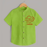 Happy Mother’s Day Baby SHIRT Set – Heart Design Outfit - LIME GREEN - 0 - 6 Months Old (Chest 23")