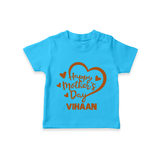 Happy Mother’s Day Baby T SHIRT Set – Heart Design Outfit - SKY BLUE - 0-5 Months Old (Chest 17")