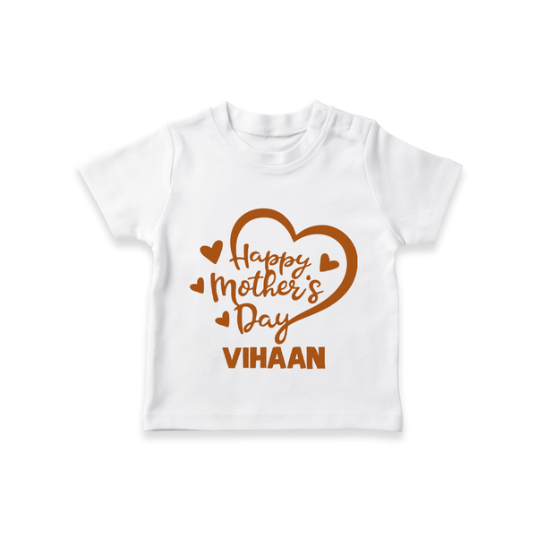 Happy Mother’s Day Baby T SHIRT Set – Heart Design Outfit - WHITE - 0-5 Months Old (Chest 17")