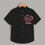 Happy Mother’s Day Baby SHIRT Set – Heart Design Outfit - BLACK - 0 - 6 Months Old (Chest 23")