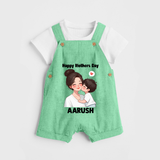 Happy Mother’s Day Baby BUTTON DUNGAREE Set – Mom & Baby Love Outfit - GREEN - 0 - 5 Months Old (Chest 18")