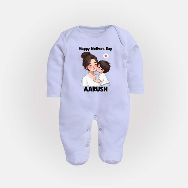Happy Mother’s Day Baby Full body suit Set – Mom & Baby Love Outfit - BABY BLUE - New Born (Chest 7.5")