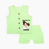 Happy Mother’s Day Baby BUTTON JABLA Set – Mom & Baby Love Outfit - PASTEL GREEN - 0 - 3 Months Old (Chest 9.8")