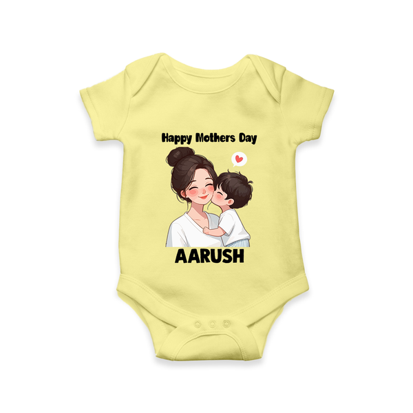 Happy Mother’s Day Baby ROMPER – Mom & Baby Love Outfit - PASTEL YELLOW - New Born (Chest 14")