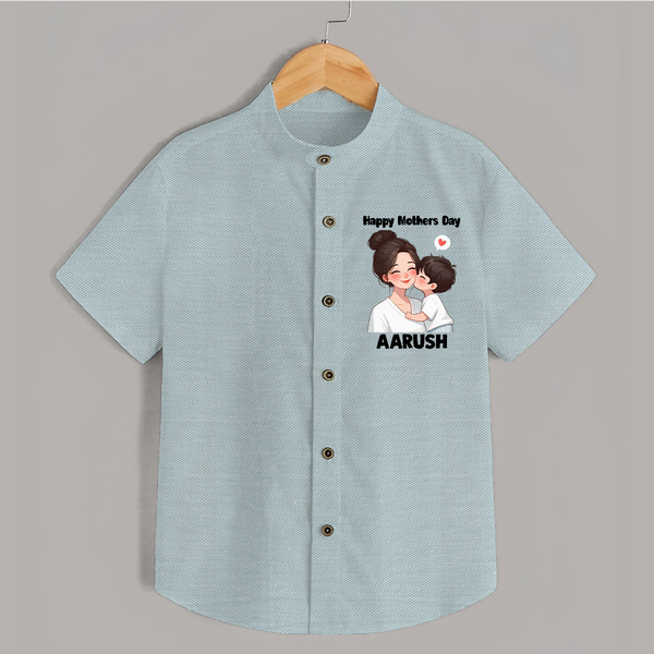 Happy Mother’s Day Baby SHIRT Set – Mom & Baby Love Outfit - ARCTIC BLUE - 0 - 6 Months Old (Chest 23")