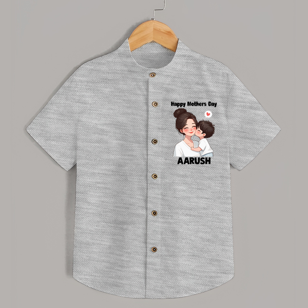Happy Mother’s Day Baby SHIRT Set – Mom & Baby Love Outfit - GREY - 0 - 6 Months Old (Chest 23")