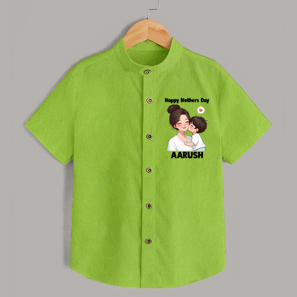 Happy Mother’s Day Baby SHIRT Set – Mom & Baby Love Outfit - LIME GREEN - 0 - 6 Months Old (Chest 23")
