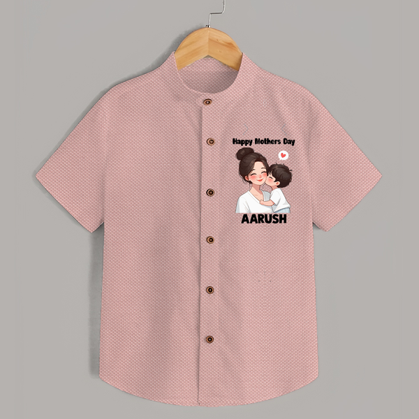Happy Mother’s Day Baby SHIRT Set – Mom & Baby Love Outfit - PEACH - 0 - 6 Months Old (Chest 23")