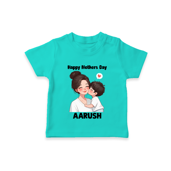 Happy Mother’s Day Baby T SHIRT Set – Mom & Baby Love Outfit - TEAL - 0-5 Months Old (Chest 17")