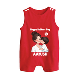 Happy Mother’s Day Baby BUTTON ROMPER Set – Mom & Baby Love Outfit - RED - New Born (Chest 18")