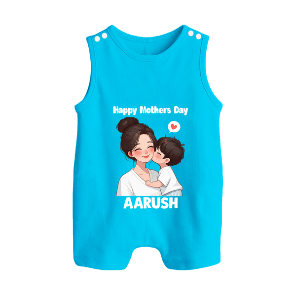 Happy Mother’s Day Baby BUTTON ROMPER Set – Mom & Baby Love Outfit - SKY BLUE - New Born (Chest 18")