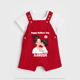 Happy Mother’s Day Baby BUTTON DUNGAREE Set – Mom & Baby Love Outfit - RED - 0 - 5 Months Old (Chest 18")