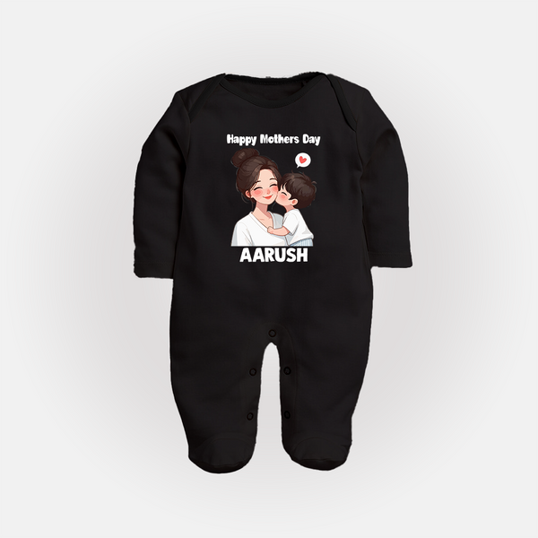 Happy Mother’s Day Baby Full body suit Set – Mom & Baby Love Outfit - BLACK - New Born (Chest 7.5")