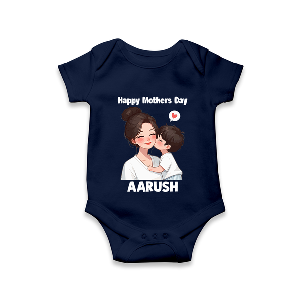 Happy Mother’s Day Baby ROMPER – Mom & Baby Love Outfit - NAVY BLUE - New Born (Chest 14")