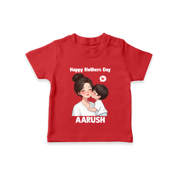 Happy Mother’s Day Baby T SHIRT Set – Mom & Baby Love Outfit - RED - 0-5 Months Old (Chest 17")