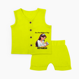 Our First Mother’s Day Baby BUTTON JABLA Set – New Mom Special Outfit - LIME GREEN - 0 - 3 Months Old (Chest 9.8")