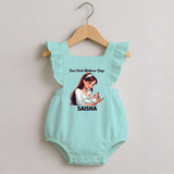 Our First Mother’s Day Baby ROMPER  FROCK Set – New Mom Special Outfit - MINT GREEN - 0 - 3 Months Old (Chest 19")