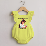 Our First Mother’s Day Baby ROMPER  FROCK Set – New Mom Special Outfit - PASTEL YELLOW - 0 - 3 Months Old (Chest 19")