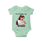Our First Mother’s Day Baby ROMPER  – New Mom Special Outfit - MINT GREEN - New Born (Chest 14")