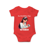 Our First Mother’s Day Baby ROMPER  – New Mom Special Outfit - RED - New Born (Chest 14")
