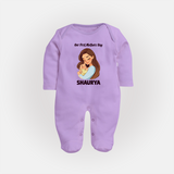 Our First Mother’s Day Baby Full body suit Set – Mom & Baby Bond Outfit - LILAC - New Born (Chest 7.5")
